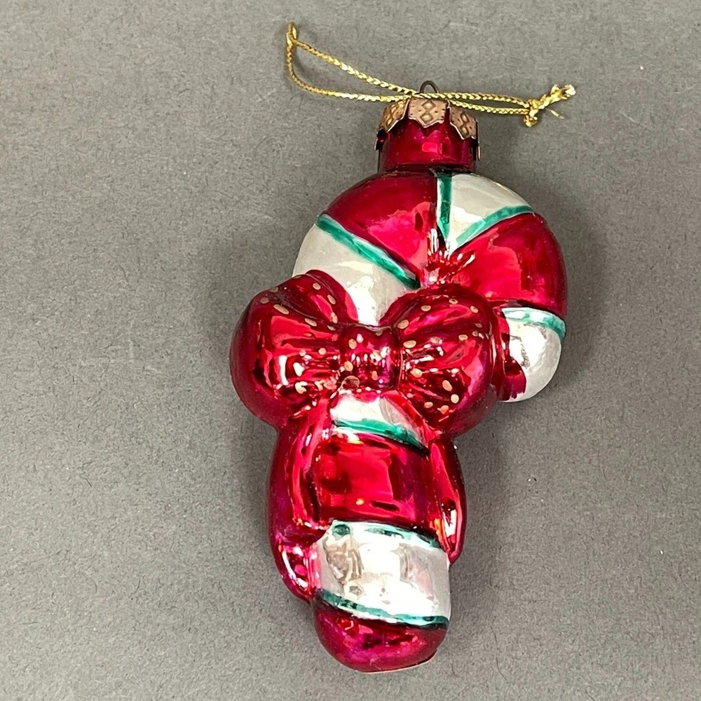 Mark Klaus‎ Candy Cane Ornament Blown Glass 2003 Christmas Holiday Decor